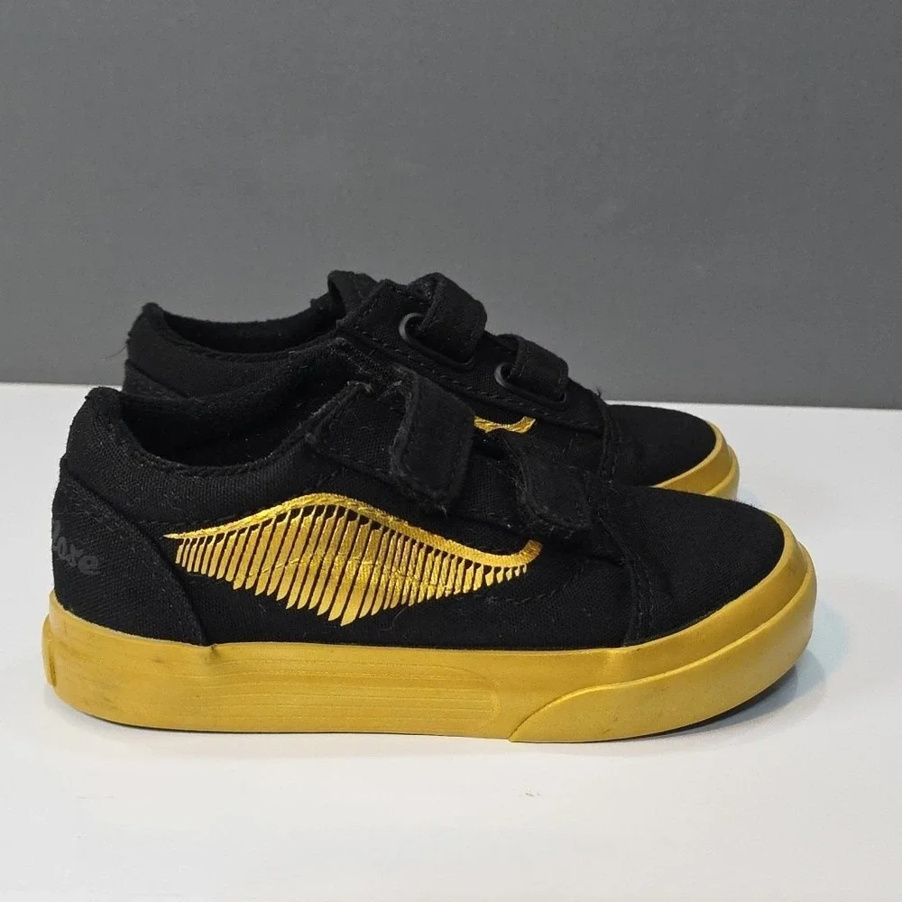 Vans Old Skool V Harry Potter Toddler Sneakers Golden Snitch Size 7‎ Toddler